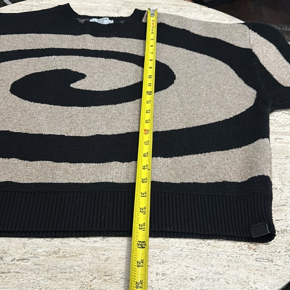 ONE TEASPOON BLACK SWIRL VORTEX JUMPER SWEATER Black &Tan with Thumb holes Sz XL - Picture 11 of 14